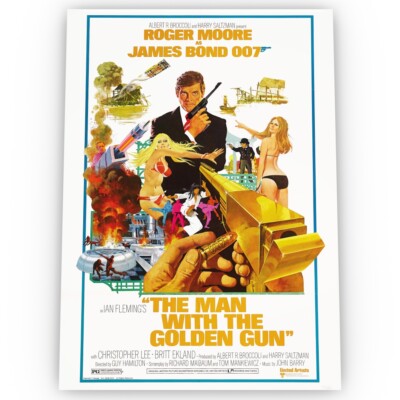 Der Mann mit dem goldenen Gun James Bond 007 Filmposter Satin Atemberaubend A1 A2 A3