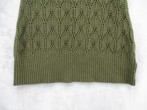 Decree Sweater Women's Medium Green Open-Knit 100% Acrylic - Picture 9 of 11
