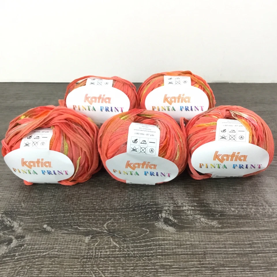 Katia Pinta Print Ribbon Yarn Color 3913 Yarn Lot Of 5 New - Image 2 of 4