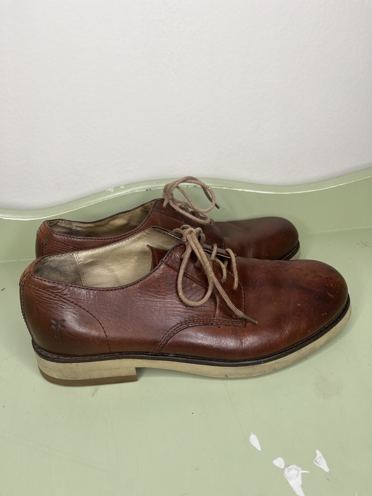 SAOLA Scarpe casual eleganti Frye Grant Oxford da uomo in pelle marrone taglia 7 5 M modello 87636