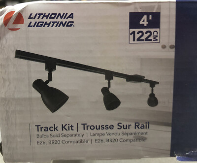 Lithonia Lighting LTKNSTBF 3 Light 44  Black Dimmable Track Lighting (No Bulbs)