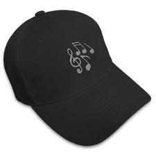 Baseball Cap Silver Musical Notes Embroidery Dad Hats for Men  Women 1 Size