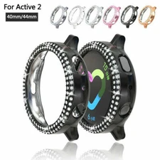 For Samsung Galaxy Watch Active 2 40mm 44mm PC Bling Diamond Bumper Case Cover