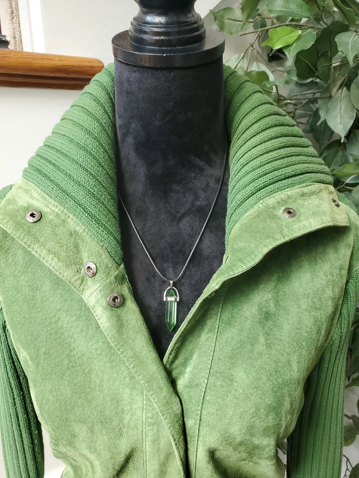 Jaqueta INC International Concepts Feminina Verde Algodão Casual Frontal Tamanho Médio - Imagem 2 de 4