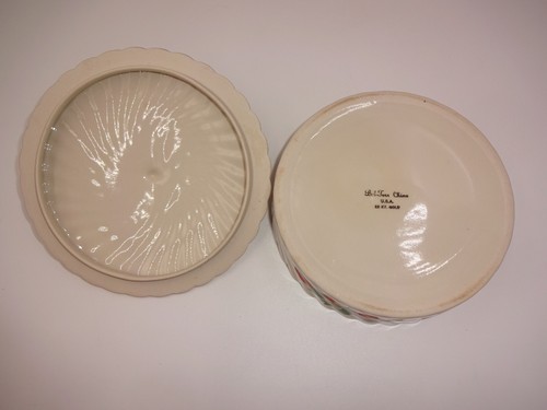 Plato y tapa cubiertos Bel-Terr China vintage fresas mariposas oro 22K EE. UU. - Imagen 8 de 9