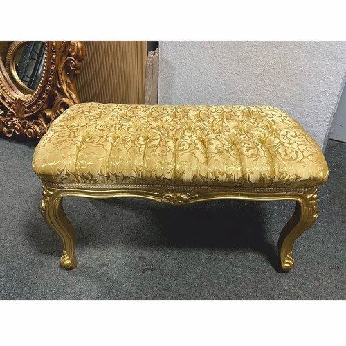 Casa Padrino Barock Hocker mit Muster Gold 75 cm - Barock Möbel - Bild 1 von 2