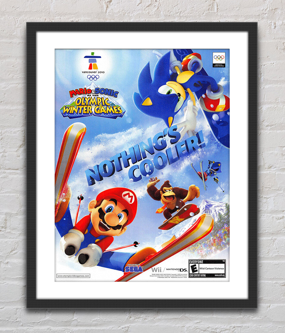 Mario And Sonic At Olympic Winter Games Nintendo Wii DS Ad Poster
