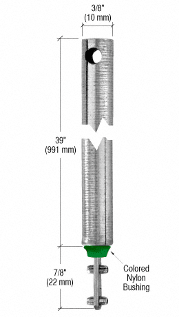 CRL FL3940 39" Tubular Spiral Tilt Window Balance Green Bushing - Bild 2 von 2