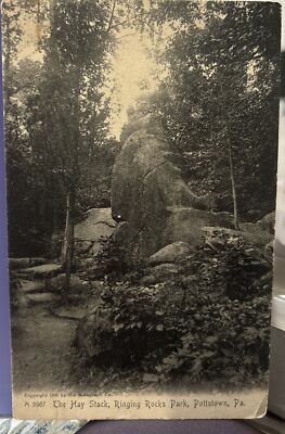 1905 Posted Postcard The Hay Stack Ringing Rocks Park Pottstown Pennsylvania