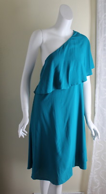 Nwt Ann Taylor Loft Größe 16 Funky Schulterfrei Sexy Türkis Blaugrün Kleid