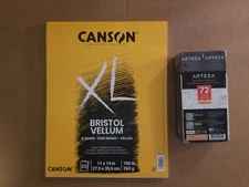 72 - Arteza #2 HB Wood-Cased Pencils & Canson 11 x 14 Bristol Vellum 25 Sheets 