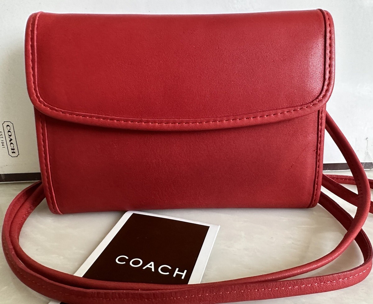 COACH VINTAGE RED TRIFOLD SWING WALLET CROSSBODY 4843 EUC | eBay COACH VINTAGE RED TRIFOLD SWING WALLET CROSSBODY 4843 EUC | eBay