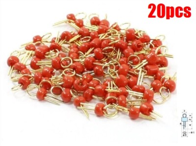 20Pcs Red Gold Tone Soldering Pcb Board Breadboard Test Point Pin Ic New hf
