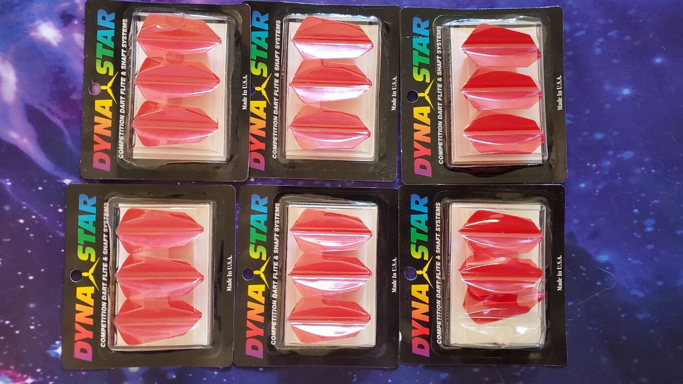 Dyna Star DynaStar 18ct flights plus 3 shafts RED Tri Star TriStar eBay