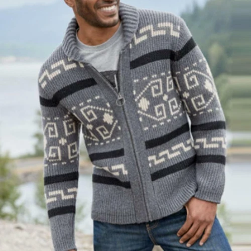 Mens Sweater Big Lebowski Cardigan Zip Up Knit Jeffery Adult Movie Costume New - Picture 8 of 12