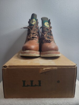 Vintage L.L. Bean Mens Fly Fishing Wading Boots Size 9 Brown & Green