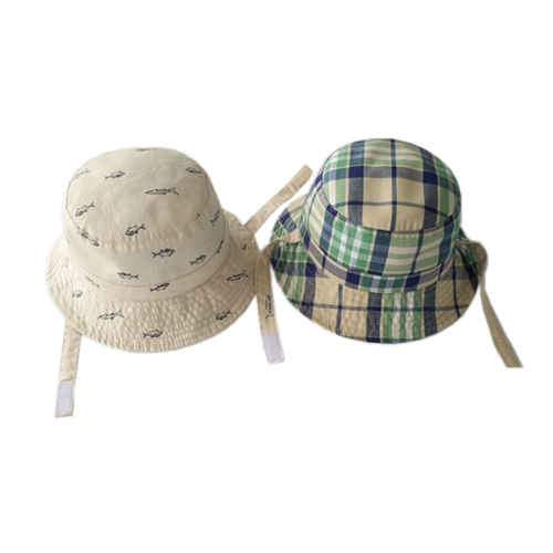 Kids Boys Girls 100% Cotton Bucket Hat UPF50+ Adjustable Sun Cap Beach Swim Soft - Picture 2 of 14