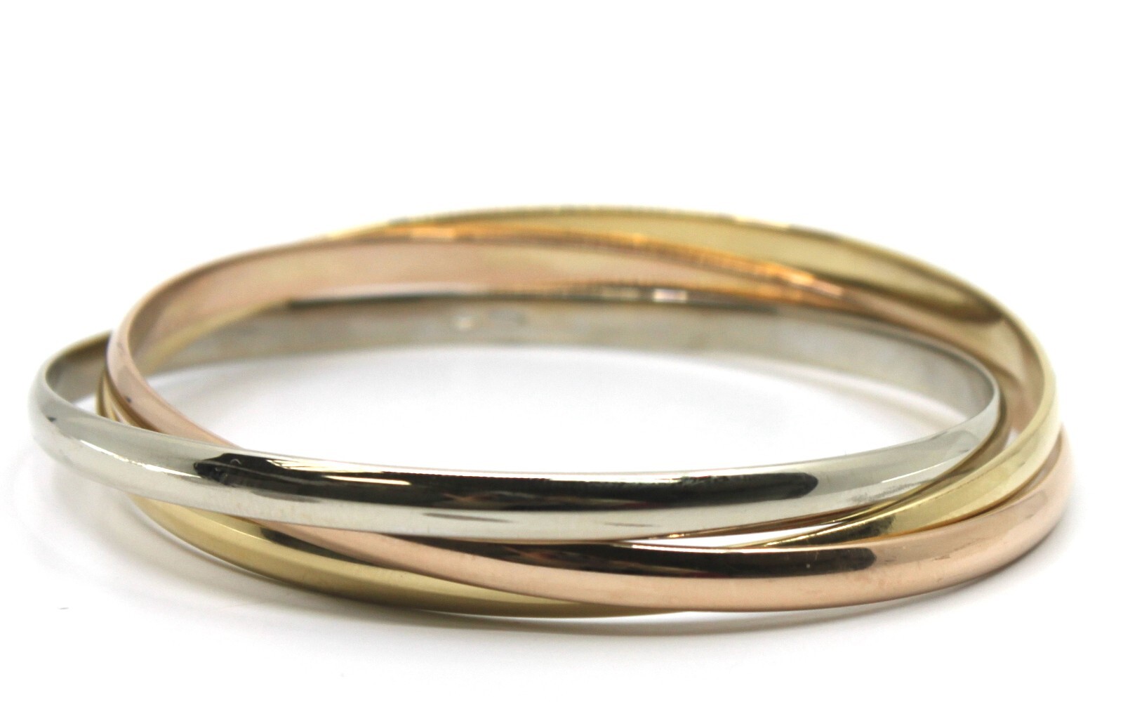 18k Solid Gold Interlocking Intertwined Tricolor … - image 6