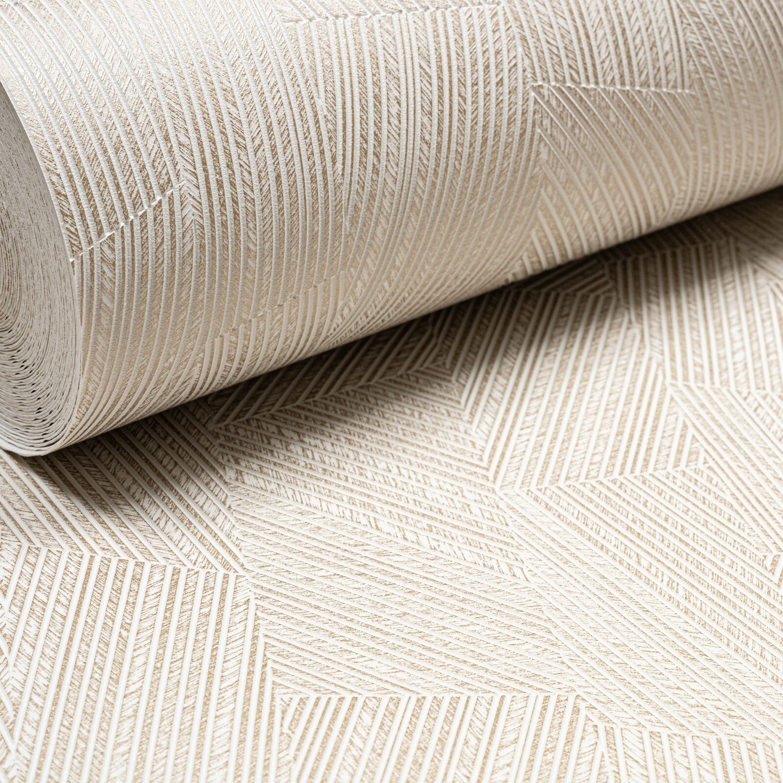 Cream Gold Metallic Wallpaper Geometric Textured Shimmer Slight Imperfect Vinyl