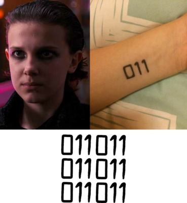 Eleven Stranger Things 011 Tattoo x Freepost