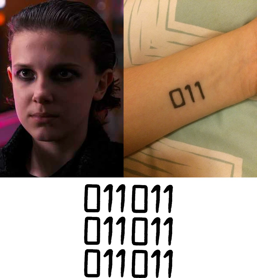 Eleven Stranger Things 011 Tattoo ( Set of 6 ) Freepost