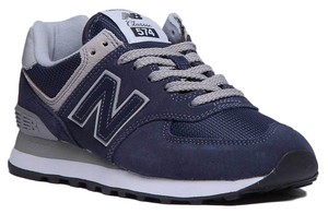 new balance 574 series navy blue womens trainers