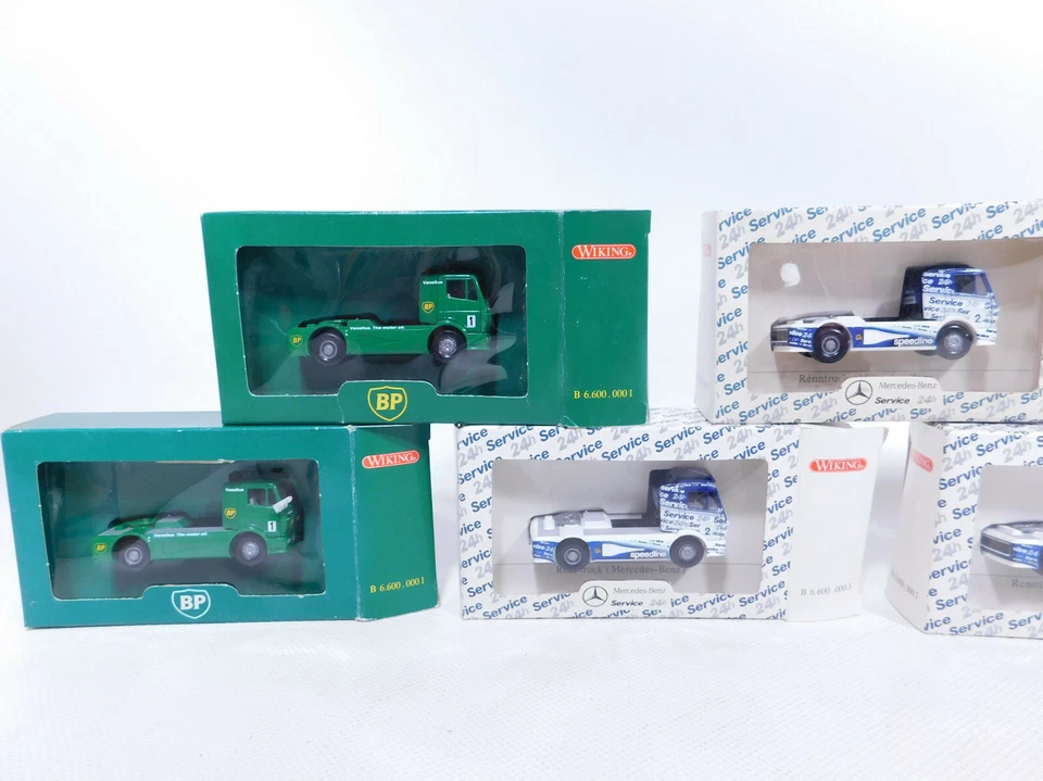 7x wiking H0 1:87 Camion da Corsa MB: B 6.600.000 3 + 1 Mint + Box # CR36-0,5 - Immagine 2 di 3