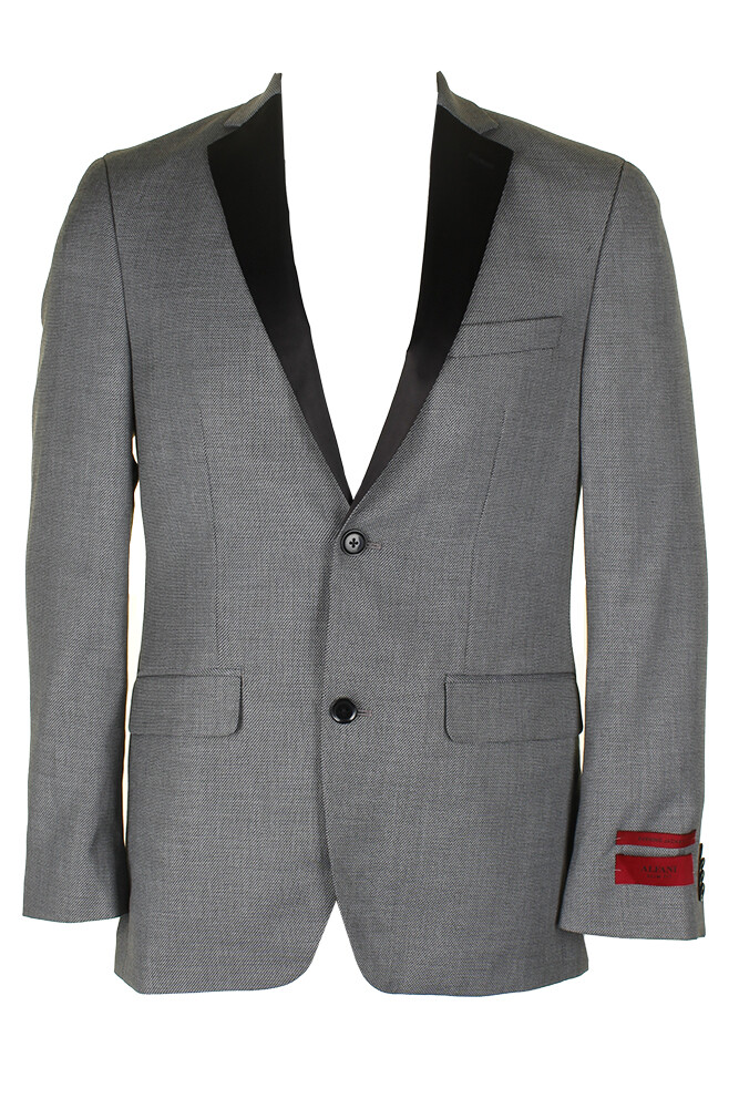 Alfani Mens Black White Slim-Fit Slim-Fit Однобортный пиджак с зубчатыми лацканами