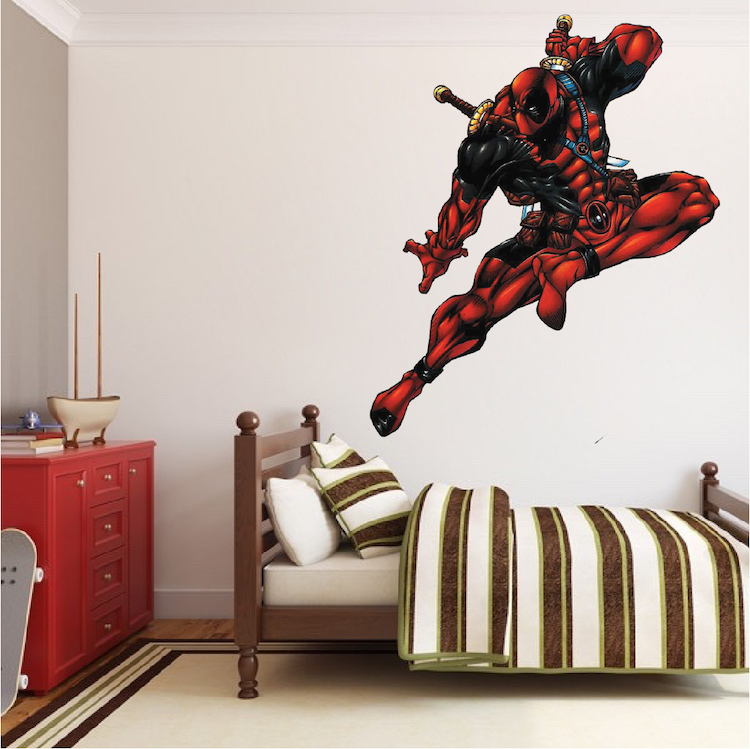 Deadpool Karate Kick Wall Decal Mural Dead Pool Sticker Poster Wall Vinyl, n89