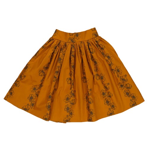 Girl's Carbon Soldier Portia Brown Floral Tulle Full Gathered Cotton Skirt Sz 8 - Picture 3 of 11