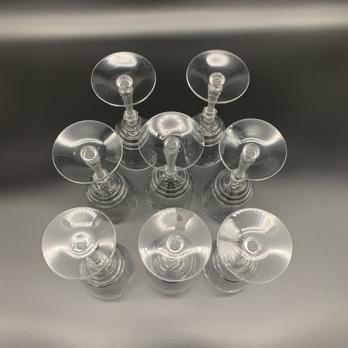 VTG Elegant Clear Glass Rock Sharpe Dixie Claret Wine Set Of 8 - Picture 9 of 17
