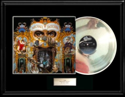 MICHAEL JACKSON DANGEROUS WHITE GOLD PLATINUM TONE RECORD LP MICHAEL JACKSON DANGEROUS WHITE GOLD PLATINUM TONE RECORD LP