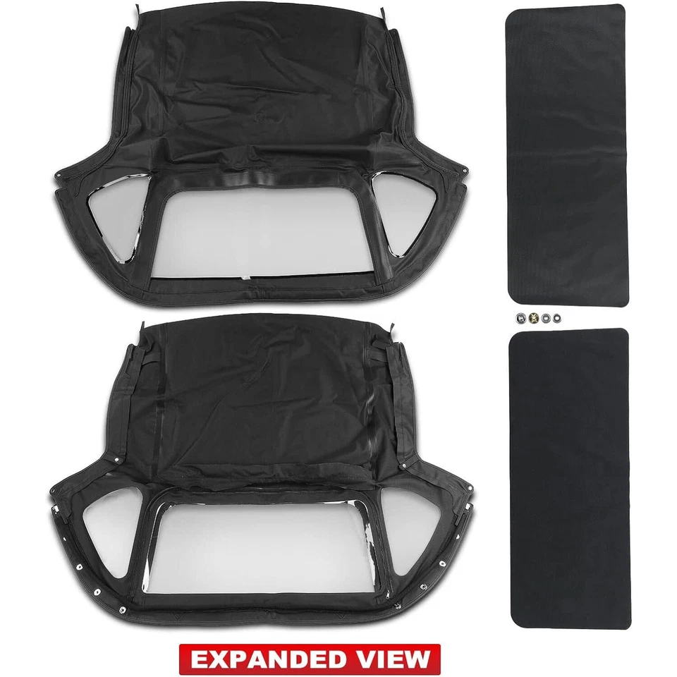 Convertible Soft Top for MG MGB 1971 1972-1980 Black w/ 3Pcs Plastic Windows - Image 2 of 4