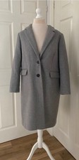 M&s Autograph Grey Wool Cashmere Coat Overcoat Made In Italy Picchi Uk 18 P
