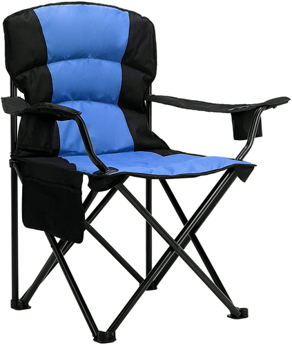 kingcamp folding quad chair with lumbar support and armrests