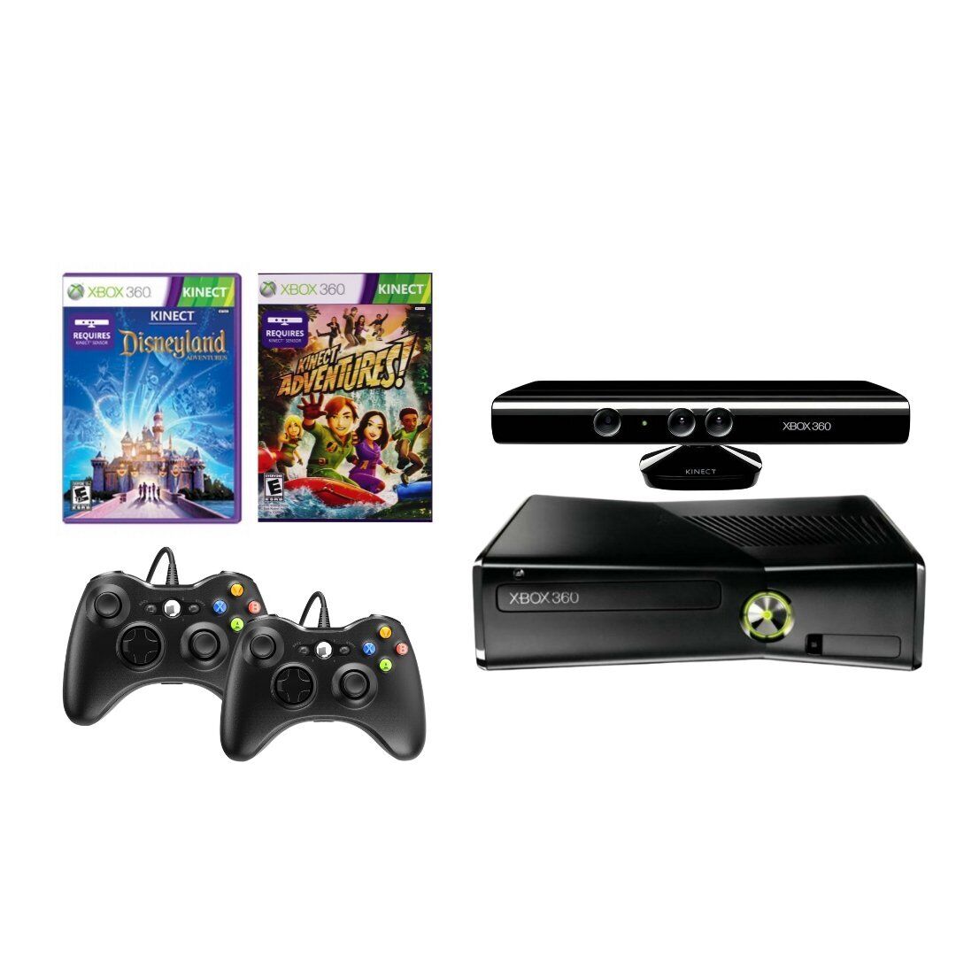 Restored Microsoft Xbox 360 E Slim 4GB Console with Kinect Sensor