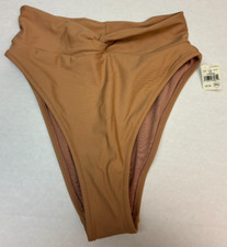 NWT AMERICAN EAGLE AERIE LIGHT TAN HIGH CUT CHEEKY SWIM BOTTOMS