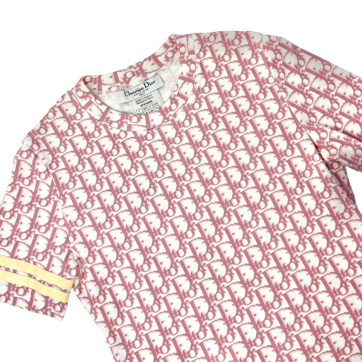 MimiDior ヴィンテージディオールバラ刺繍 長袖Tシャツピンク クリスチャンディオール Dior for peace ピンク 長袖 カットソー