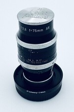 Kern 75mm f/2.8 Yvar C Mount Lens with M43 adapter and metal lenscap - Bolex