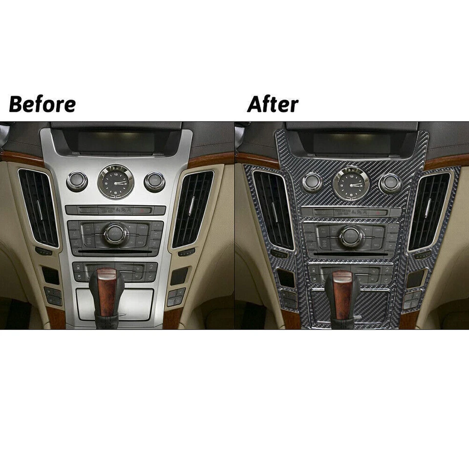 Carbon Fiber Central Console For CADILLAC CTS SPORT 2008-UP Cover Trim 6Pcs - Изображение 4 из 4