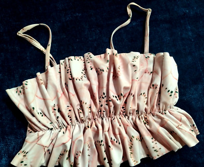 Kortni Jeane Giant  Ruffled top Sz.Med  Adjustable Straps Completely Lined