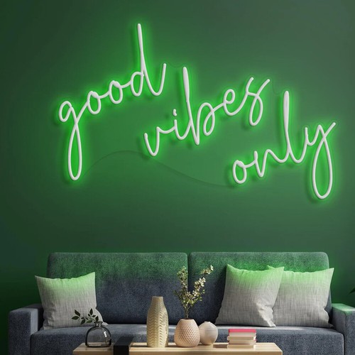 Good Vibes Only Neon Sign Led Light for Bedroom Home Bar Party Signs Wall Decor - Picture 4 of 18