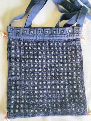 NWT Myst of India navy blue cross body shoulder bag sea shells on corners