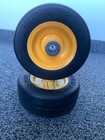 (2-Pk-Set) New 8x3.00-4 Flat-Free Smooth Tires w/Steel Rim for Lawn Mowers