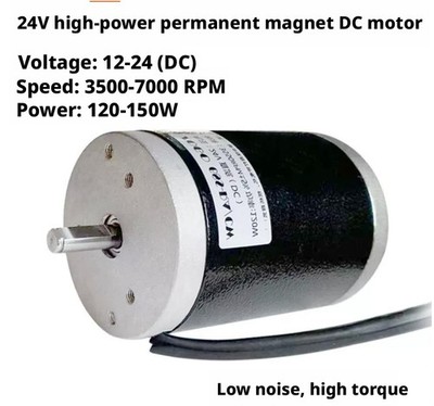 DC Bead Lathe Motor, High Torque Low Noise Double Ball Bearing D-Shaft Motor