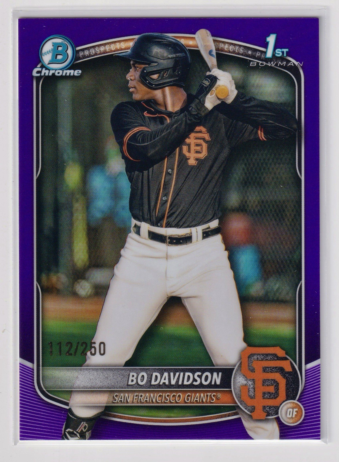 BO DAVIDSON 112/250 1st Bowman Chrome Purple Refractor 2025 Bowman Giants