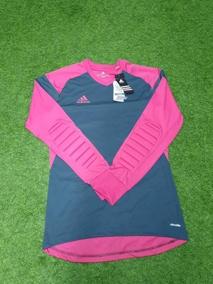 Adidas Torwarttrikot Climalite Langarm Pink/Grau gepolsterte Ärmel Gr.S Neu