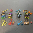 Vintage TMNT Rock N' Rollin' Turtles Lot 4 Teenage Mutant Ninja Turtles Complete