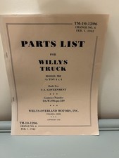WILLYS JEEP MODEL MB 0.25 TON 4x4 1942 FACTORY MAINTENANCE MANUAL *REPRINT