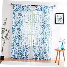 Navy-Blue Sheer Curtains Living Room 84 50"W x 84"L Pack of 2 Navy Blue